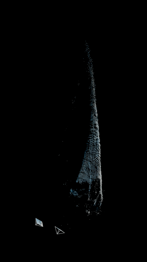 Front point-cloud render, mainsail